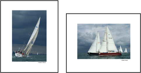 black framed sailboat photos vertical and horizontal